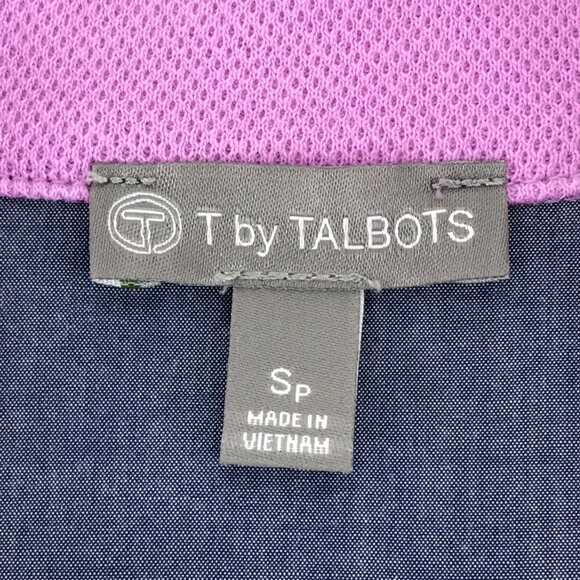 T by Talbots Zip Front Jacket Women's Small Petite Purple Pockets Active Outdoor - Picture 9 of 10